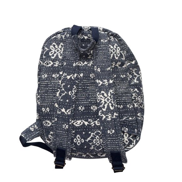 Rip Curl Unisex Canvas Backpack Blue & White Pattern Adjustable Straps Daypack - Picture 2 of 11